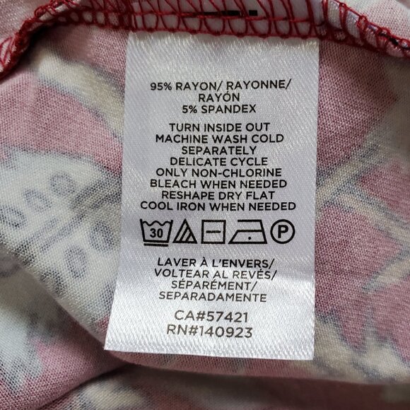 LOFT Outlet Petite Red Floral Print Knit Tank Dress LP - Picture 7 of 8